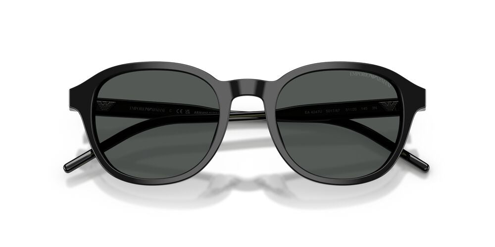 Anteojos De Sol Emporio Armani EA4247U Shiny Black Dark Grey Gris/Negro