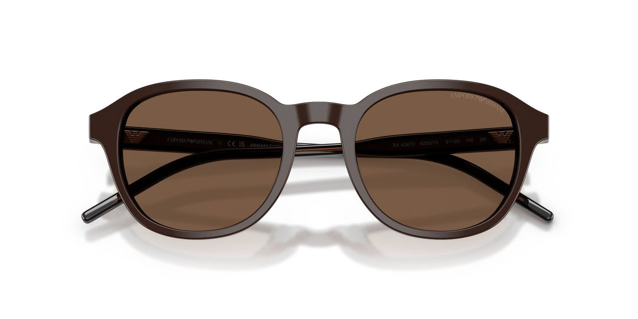 Anteojos De Sol Emporio Armani EA4247U Shiny Brown Brown Café/Café