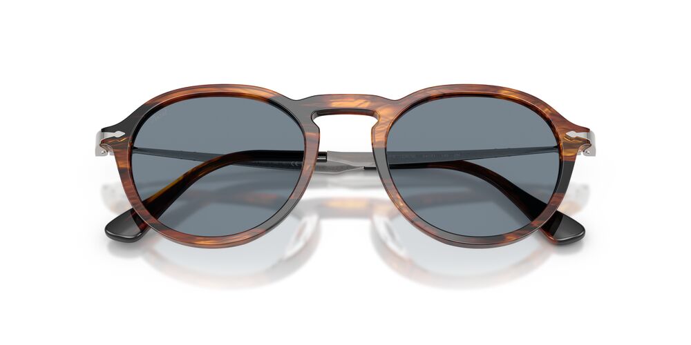Anteojos De Sol Persol PO3383S Striped Black And Brown Light Blue