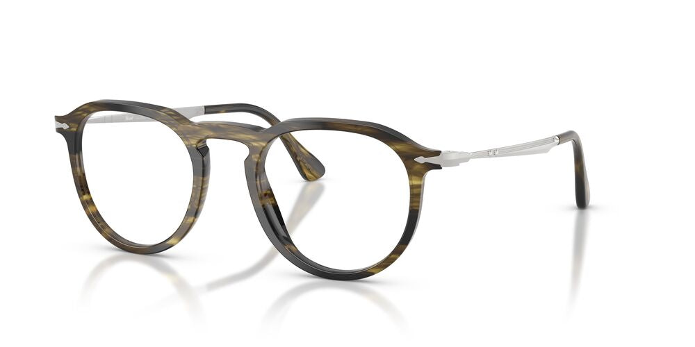 Anteojos Ópticos Persol PO3387V Pier Striped Black And Olive Green Café