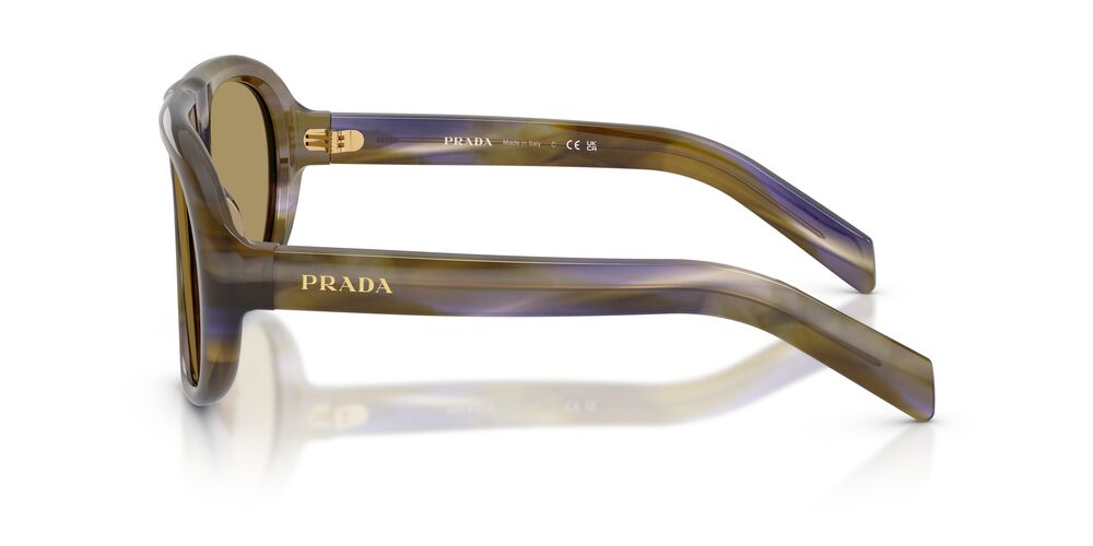 Anteojos De Sol Prada PR C05S Striped Laguna Green Olive