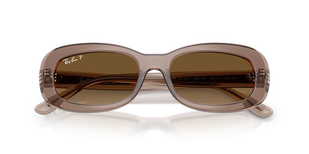 Anteojos De Sol Ray-Ban RB2221 Transparent Beige Gradient Brown Polar