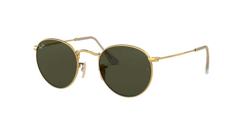 Anteojos De Sol Ray-Ban 0RB3447 Round Metal Verde/Dorado