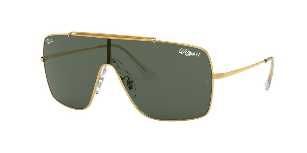 Anteojos De Sol Ray-Ban 0RB3697 Wings Ii Verde/Dorado