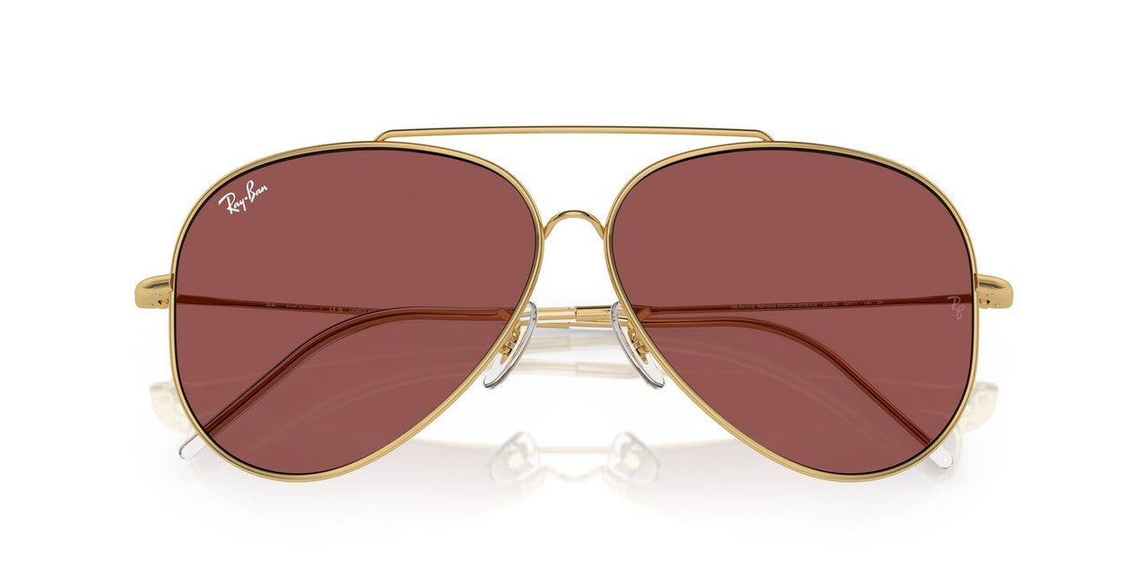Anteojos De Sol Ray-Ban 0RBR0101S Aviator Reverse Dorado/Burdeos