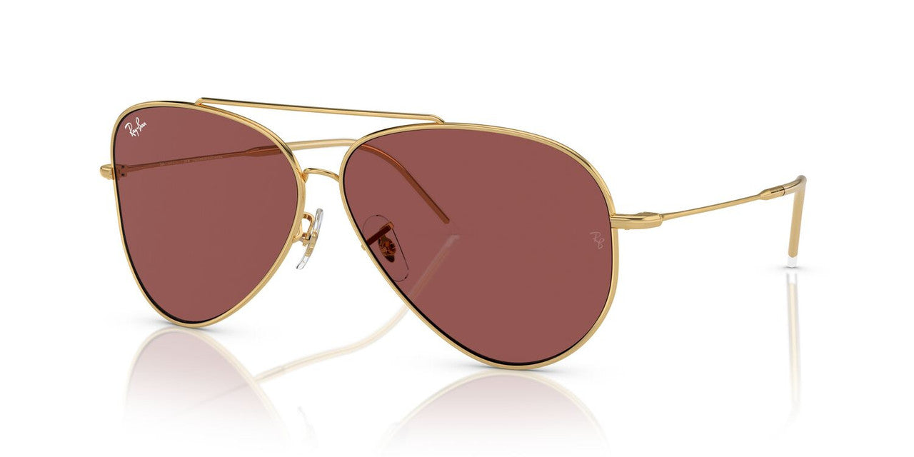 Anteojos De Sol Ray-Ban 0RBR0101S Aviator Reverse Dorado/Burdeos