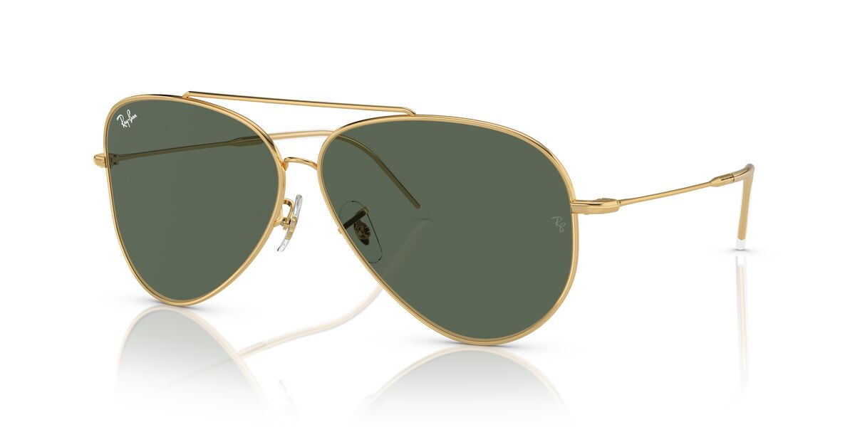 Anteojos De Sol Ray-Ban 0RBR0101S Aviator Reverse Dorado/Verde
