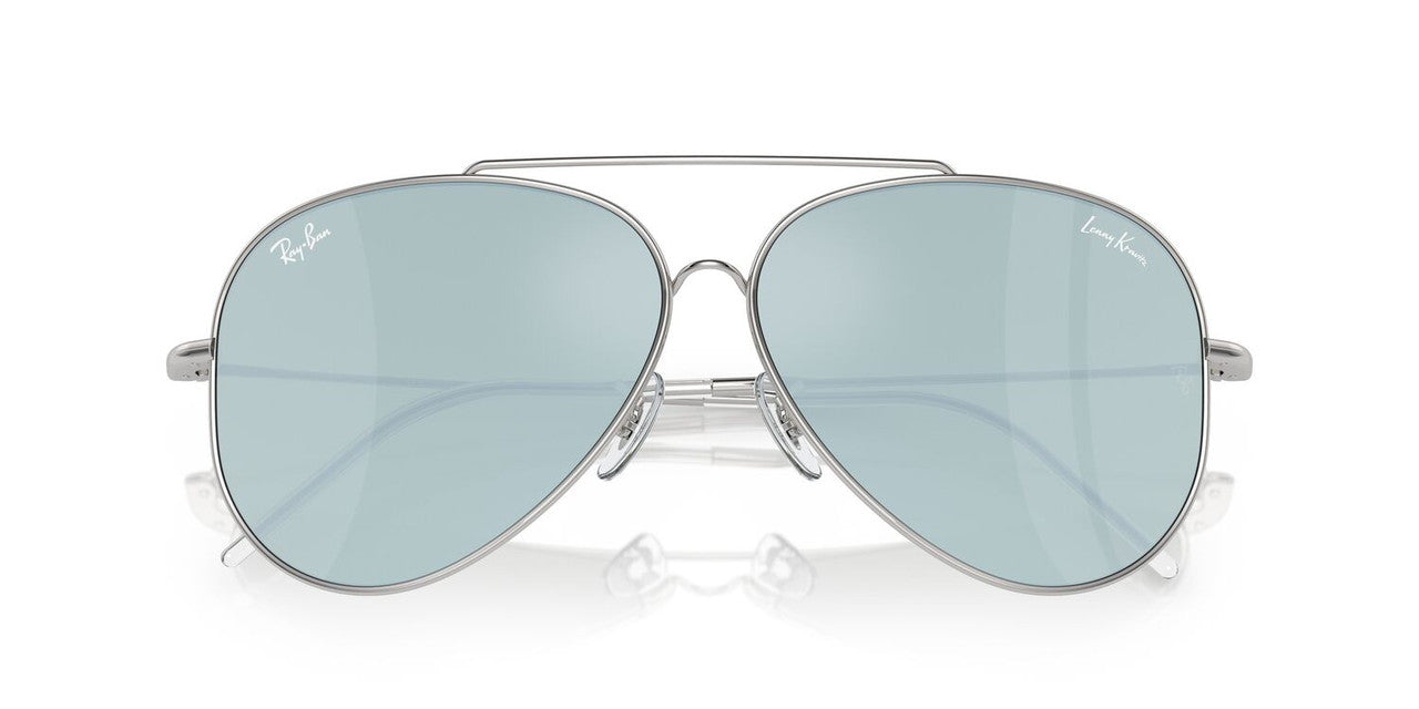 Anteojos De Sol Ray-Ban 0RBR0101S Aviator Reverse Plateado/Verde