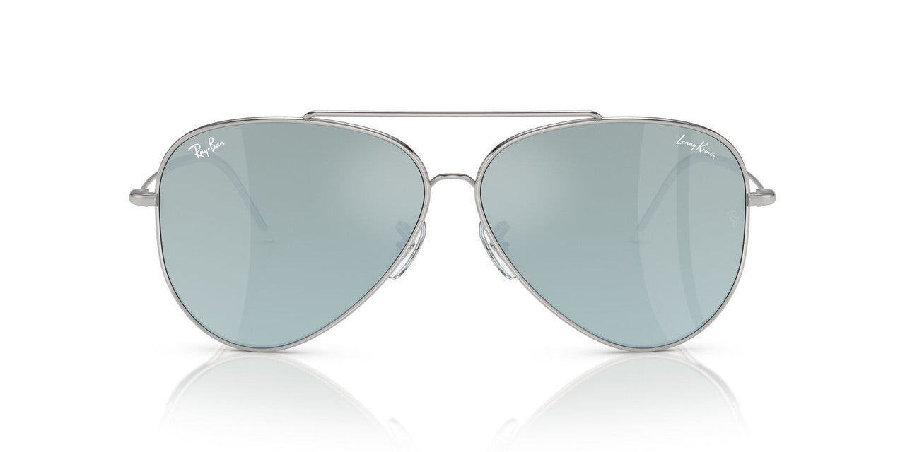 Anteojos De Sol Ray-Ban 0RBR0101S Aviator Reverse Plateado/Verde