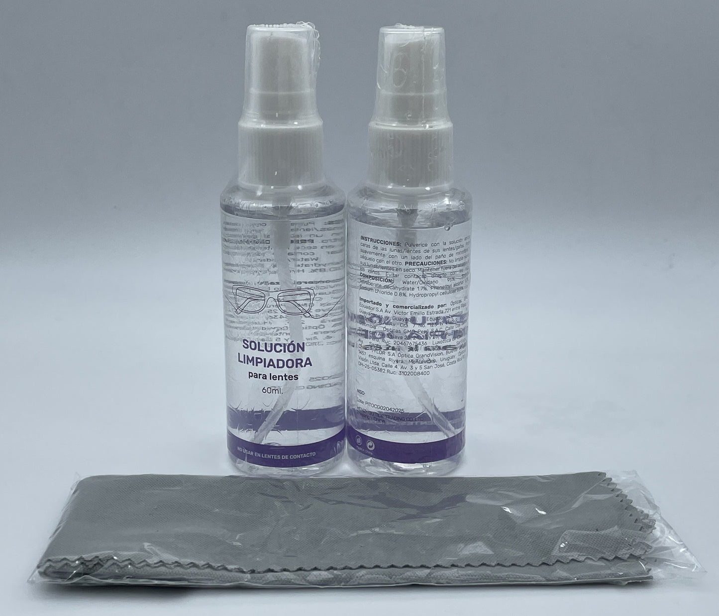 Kit Solución limpiadora de anteojos (2 QUICK 60ML + PAÑO LIMPIADOR)