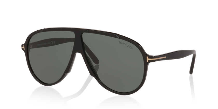 Anteojos De Sol Tom Ford TR001986 Vladimir Black Shiny Green Verde/Negro