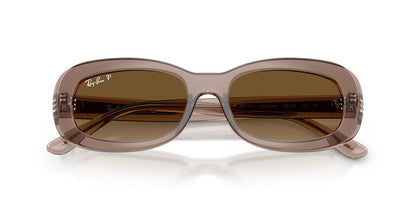 Anteojos De Sol Ray-Ban RB2221 Transparent Beige Gradient Brown Polar