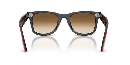 Anteojos De Sol Ray-Ban 0RB2240 Wayfarer Red On Black Clear Gradient Brown Café/Rojo