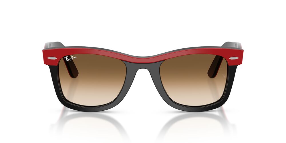 Anteojos De Sol Ray-Ban 0RB2240 Wayfarer Red On Black Clear Gradient Brown Café/Rojo