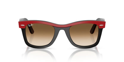 Anteojos De Sol Ray-Ban 0RB2240 Wayfarer Red On Black Clear Gradient Brown Café/Rojo