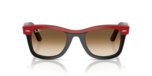Anteojos De Sol Ray-Ban 0RB2240 Wayfarer Red On Black Clear Gradient Brown Café/Rojo