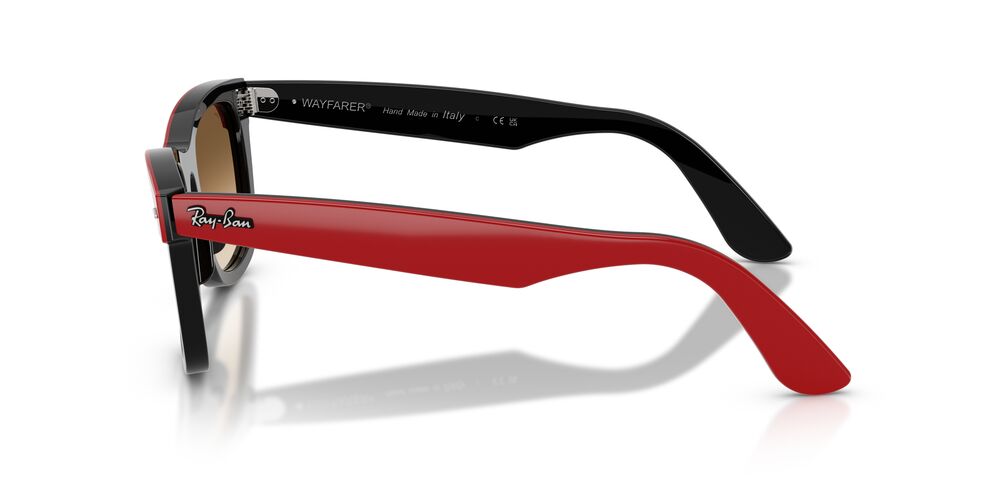 Anteojos De Sol Ray-Ban 0RB2240 Wayfarer Red On Black Clear Gradient Brown Café/Rojo