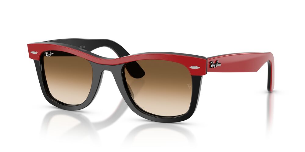 Anteojos De Sol Ray-Ban 0RB2240 Wayfarer Red On Black Clear Gradient Brown Café/Rojo