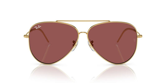 Anteojos De Sol Ray-Ban 0RBR0101S Aviator Reverse Dorado/Burdeos