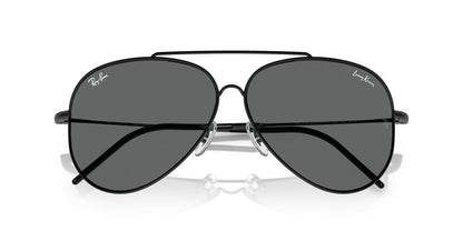 Anteojos De Sol Ray-Ban 0RBR0101S Aviator Reverse Negro/Gris
