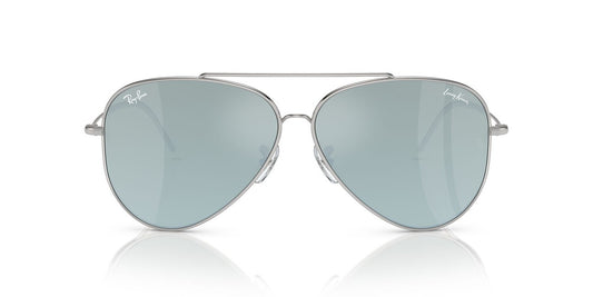 Anteojos De Sol Ray-Ban 0RBR0101S Aviator Reverse Plateado/Verde
