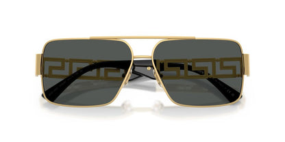 Anteojos De Sol Versace 0VE2290 Gold Dark Grey Gris/Dorado