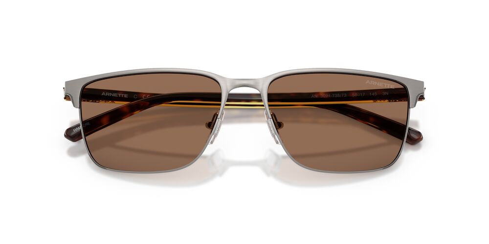 Anteojos De Sol Arnette 0AN3094 Hampere Brushed Gunmetal Dark Brown Café/Gris