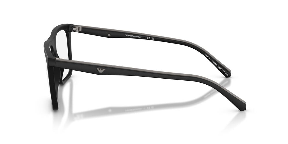 Anteojos Ópticos Clip On Emporio Armani 0EA4258 Matte Black Clear Sin Color/Negro