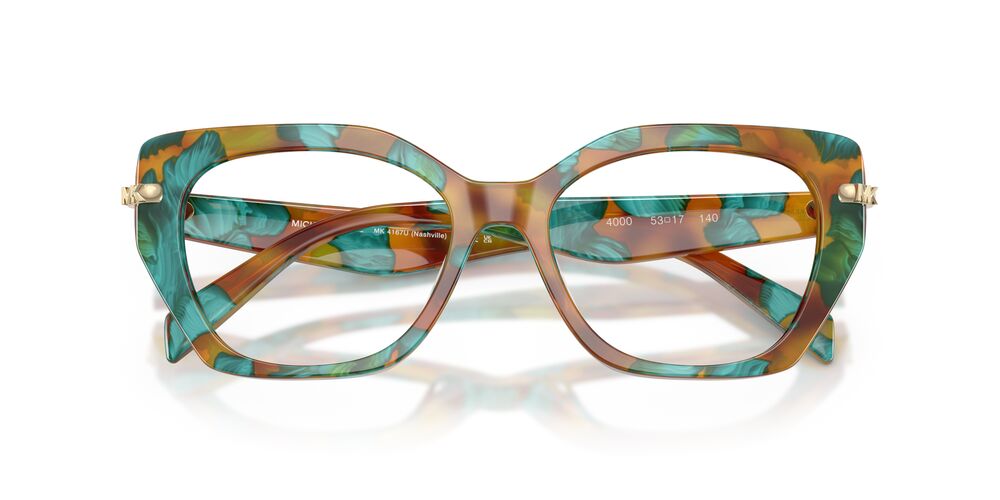 Anteojos Ópticos Michael Kors MK4167U Nashville Teal Graphic Tortoise Celeste/Café