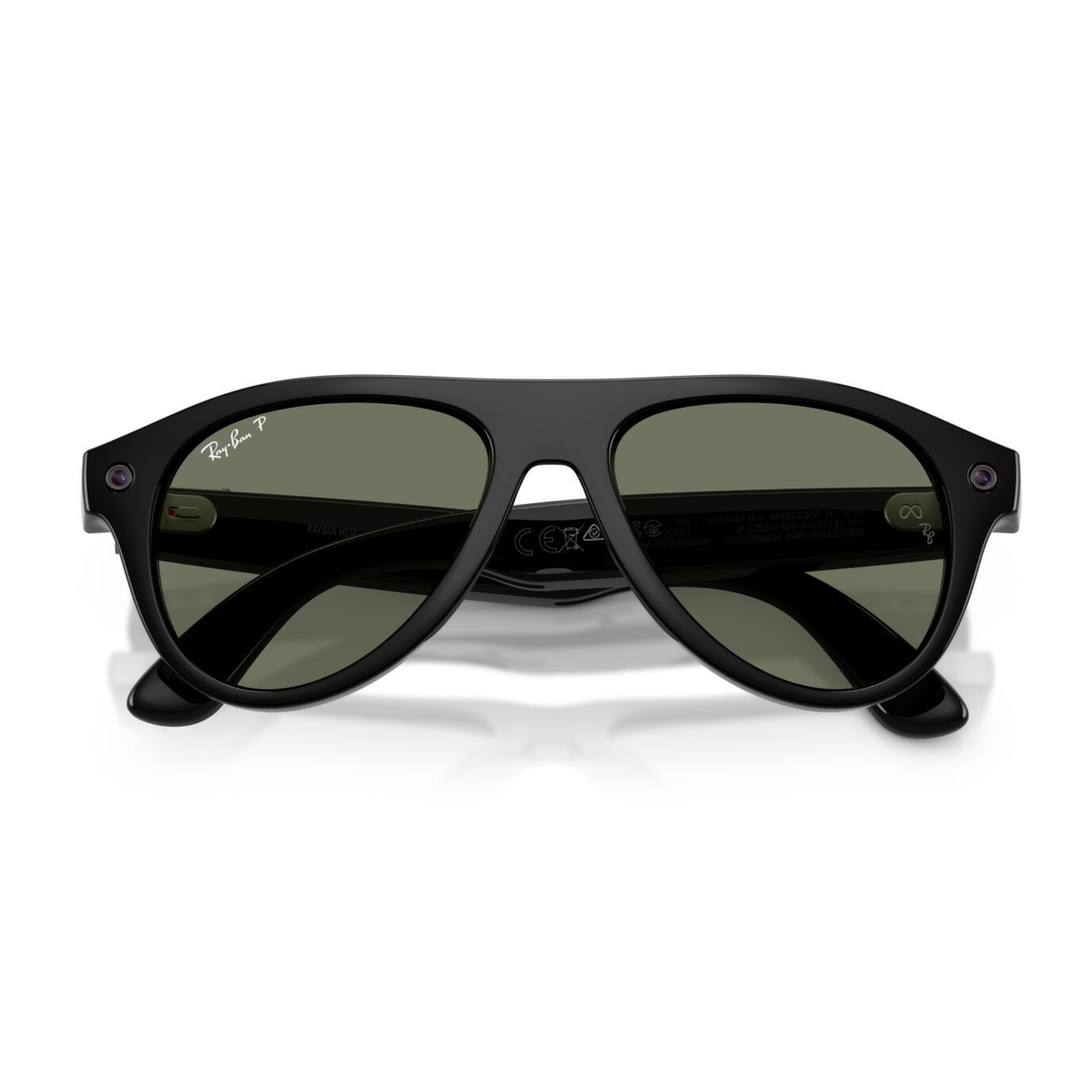 Anteojos de Sol Ray-Ban meta (Gen 3) Aviator Polarizado Shiny Black