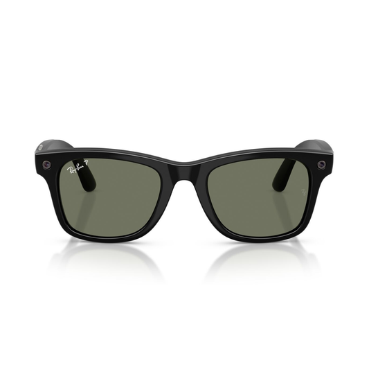 Anteojos de Sol Ray-Ban meta (Gen 3) Wayfarer Large Polarizado Shiny Black